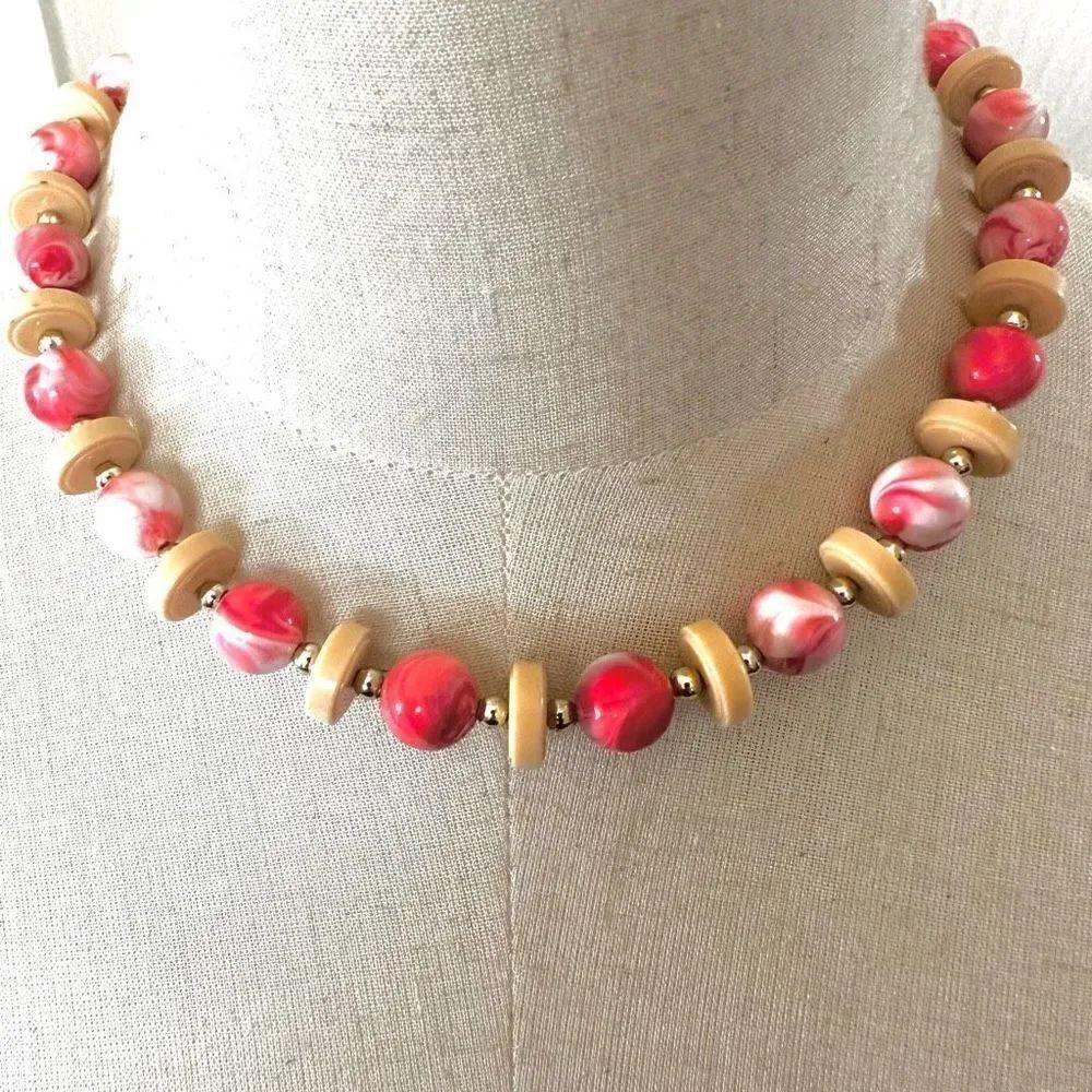 Orange and yellow Gunther beaded necklace